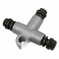 Nouvel adaptateur de ligne de frein hydraulique à 3 voies en forme de T avec boulon banjo M10 pour moto, quad, VTT modèle A98 argenté