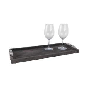 Vassoio Decorativo Rettangolare con Finitura in Camoscio per Letto, Tavolino da Caffè e Conservazione Gioielli - Product Image 2