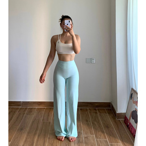 Pantaloni Yoga MCDUII Style Effetto Nudo a Vita Alta Modellanti per Pilates da Donna, Gamba Larga e Dritta, <span class=keywords><strong>Fitness</strong></span>, Lunghezza Intera - Product Image 4
