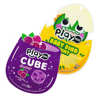 Sachet d'emballage de bonbons personnalisé découpé sur mesure, forme spéciale, scellé sur trois côtés, avec logo personnalisé pour friandises d'enfants