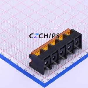 DBT50G-9.5-5P-BK-P OGC Barrier Terminal Block Through hole,P=9.5mm Connector With Cover Plate 9.5mm 1x5P Straight Pin - Product Image 2