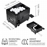 Distributeur de balles de golf en métal robuste, machine automatique à balles actionnée au pied, stockage de 50 balles, accessoires d'entraînement pour droitiers/gauchers