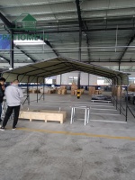 Garage métallique robuste de 20' x 20', abris de voiture en métal d'extérieur avec toit galvanisé, abri pour bateau avec structure en acier