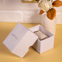 Caja de embalaje de almacenamiento de textura de logotipo personalizado con tapa y Base de joyería cosmética para pedidos pequeños a granel