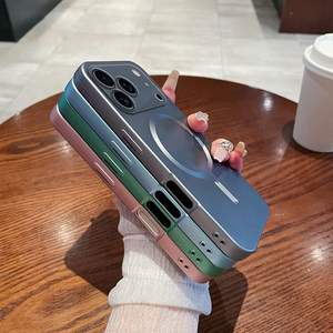 Funda de silicona líquida con adsorción magnética para iPhone 17 Pro Max, funda de teléfono con pintura metálica, cubierta protectora de TPU suave para iPhone 16 - Product Image 4