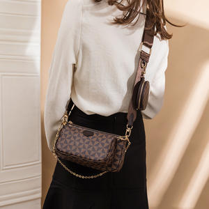 กระเป๋าช้อปปิ้งสะพายไหล่ใบเล็กสำหรับผู้หญิงสุดหรูกระเป๋าสะพายข้าง3ชิ้นสายโซ่ยาวออกแบบโลโก้ได้ตามต้องการ - Product Image 6