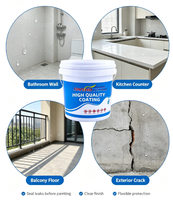 Scellant acrylique transparent imperméable invisible pour salle de bain, balcon, toit, fissures murales, application au pinceau, sans revêtement de carrelage