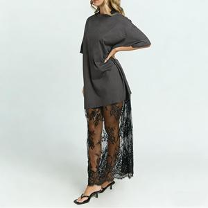Abito Estivo Sexy a Tutta Lunghezza in Stile Francese <span class=keywords><strong>con</strong></span> Inserti in Pizzo e Design a Due Pezzi - Product Image 4