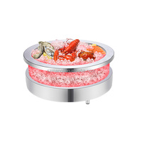 Kommerzielles Edelstahl- und Acryl-Meeresfrüchte-Eisplatten-Displayregal für Buffet-Catering Luxuriöses Kaltfood-Bankett
