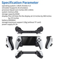 Console de jeu portable M25, écran IPS 4,3 pouces 800x480, processeur quadricœur, Wi-Fi, batterie 3500 mAh, système EmuELEC, 64 Go, 26 jeux