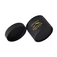 Boîte de bougie en carton avec logo privé imprimé, cylindre noir 10 pièces, pot en verre pour tube en papier, emballage