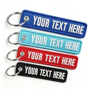 Metal <b>Ring</b> Own <b>Name</b> Logo Fabric Embroidery for Airline Promo Business Event Gifts Giveaway Custom Print Keychain - Product Image 1