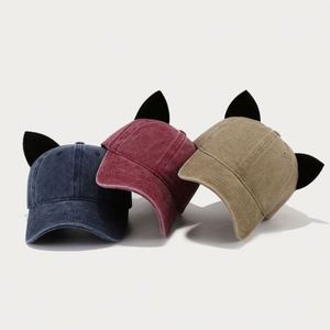 Europe America Velvet <b>Cat</b> Ears Baseball Cap Sport Ladies Summer Soft <b>Top</b> Duck Tongue Couple Personality Hat Golf Gorra Man - Product Image 2