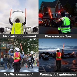 54Cm Phản Quang Điều Khiển Giao Thông Nhấp Nháy Thanh Màu Đỏ <span class=keywords><strong>LED</strong></span> Wand Cảnh Báo Baton Tín Hiệu Giao Thông Điều Khiển - Product Image 4