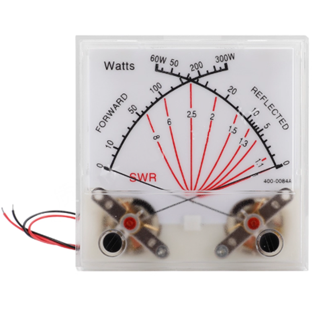 Standing Wave Meter Head Radio Station SWR Watt Meter Dual Pin 60/300W Power Meter Transmitter with Backlight
