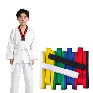 Uniforme de Taekwondo al por mayor con cuello en V, cinturón elástico con cordón, cinturón de graduación, agradable al tacto, para artes marciales, dojo, gimnasio, pedidos al por mayor - Product Image 1