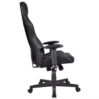Fauteuil de bureau ergonomique moderne personnalisé en cuir PU noir, inclinable pour le gaming, avec vérin à gaz à 3 positions et fonction pivotante pour