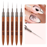 Nouveau Style Bois De Santal Nail Dessin Stylo Nail Art Liner Brosse Gel Polonais Diy Nail Brush 6 9 12 15 18mm
