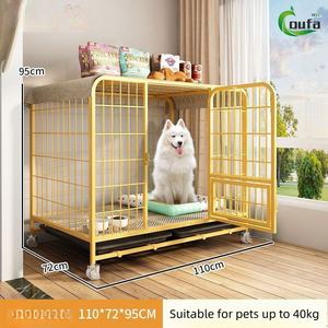 OUFA Cage pour animaux de compagnie en métal à <span class=keywords><strong>double</strong></span> porte de grande taille Cage pour chien pliable en métal - Product Image 6