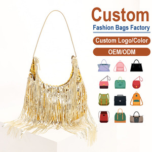 Sac à bandoulière personnalisé en métal avec pompon, style bohème, à sangle unique, ouverture supérieure, sac à main tendance pour femme, toutes saisons, usage quotidien - Product Image 1