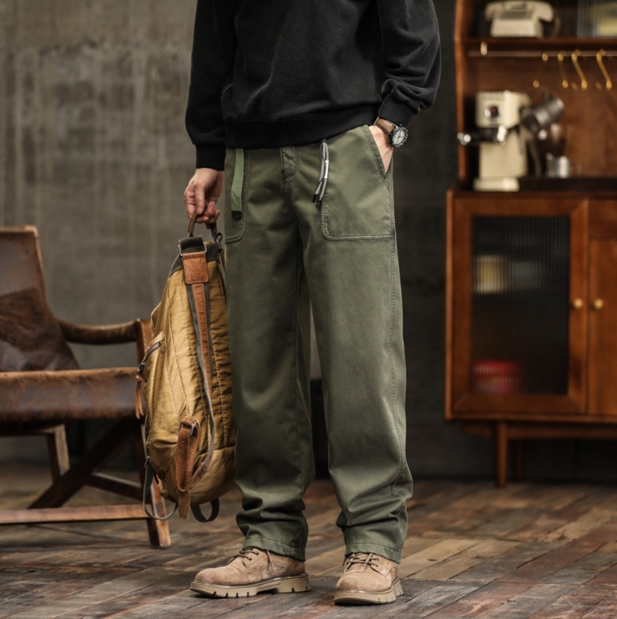Custom Plus Size Men's Cargo Pants Lightweight Street Sports Jogger Track Loose Fashion Design Flat Front Style Mid Casual Style
