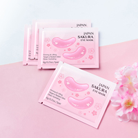 Propre marque meilleur anti-rides yeux rose enlever les cernes hydratant fleur de cerisier essence collagène cristal masque pour les yeux