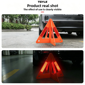 Señal de Advertencia Triangular Plegable Roja Portátil para Emergencias en Carretera, Reflectante, de Seguridad - Product Image 4