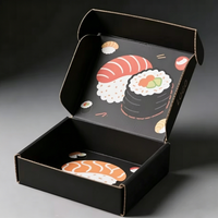 Biologisch Abbaubare Papierbehälter mit Individuellem Aufdruck, Kraftpapier-Sushi-Boxen, Japanischer Stil