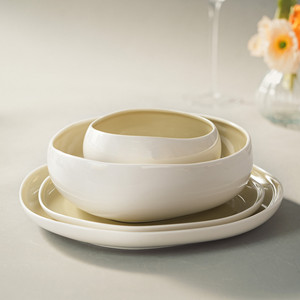 Juego de Vajilla de Porcelana de 24 Piezas con Diseño de Huevo, Platos y Tazones de Porcelana Fina para Hotel, Restaurante, Bodas y Fiestas - Product Image 2