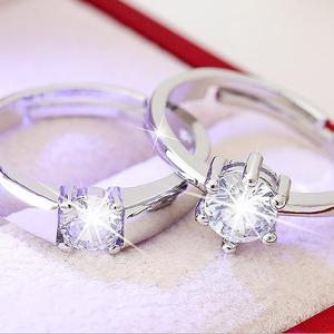 Wholesale Couple Wedding <strong>Rings</strong> Set Fashion Opening Adjustable <strong>Rings</strong> <strong>Men</strong> and Women Engagement Jewelry with <strong>Boxes</strong> - Product Image 5