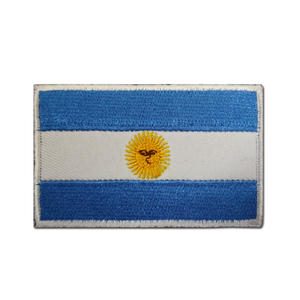Insignia Bordada de Tela Chenille con la Bandera <span class=keywords><strong>Argentina</strong></span>, con Cierre de Gancho y Bucle - Product Image 6
