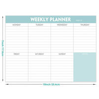 Bloc-notes de planification hebdomadaire personnalisé, calendrier hebdomadaire détachable avec 50 feuilles non datées, couverture en PP, taille et couleur personnalisables