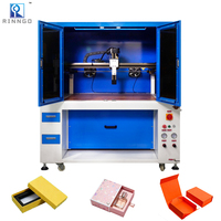 Machine de distribution de colle semi-automatique à 3 axes pour boîtes en cuir et carton, en polyuréthane, à colle froide bicomposante
