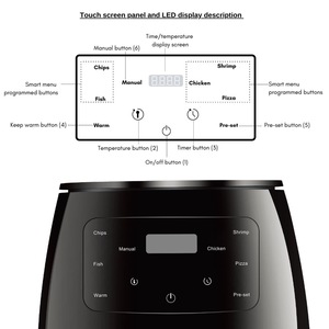 Four à Friture à Air Chaud Électrique Numérique 6L en Plastique, Multifonctionnel avec Préréglages, Rôtissoire, Déshydrateur, Cuisson sans Huile et Grille-Pain Intégrés - Product Image 3