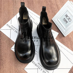 Bottes en cuir faites à la main, bottines Chelsea en cuir véritable, chaussures d'affaires élégantes et décontractées, chaussures pour hommes - Product Image 6