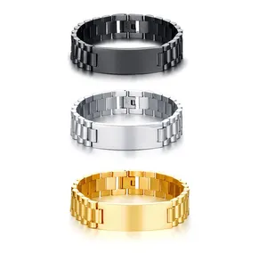 Vnox Geburtstag Vatertagsgeschenk Schmuck personalisiert Edelstahl Gliederkette Armband für Herren Damen