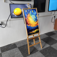 Marco de Fotos Inteligente con Wifi y Marco de Madera, Pantalla LCD para Publicidad, Menú Digital Android, Soporte de Exhibición para Pared