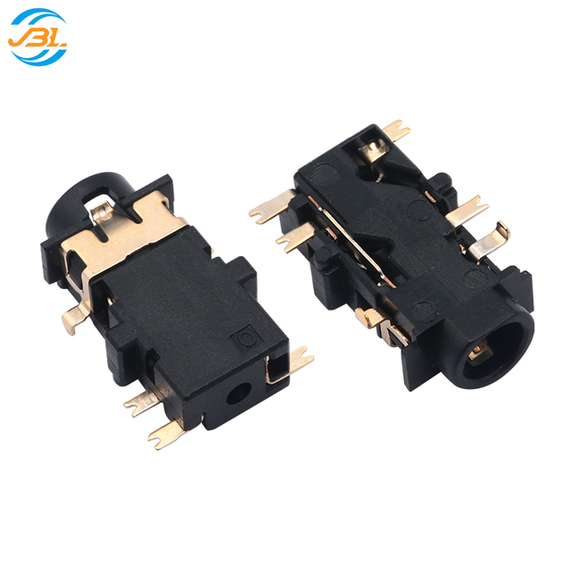 JBL-106311092 3.5mm Audio Phone Jack Connector 6Pin SMT Sink 1.0mm L13.5mm Right Angle Headphone Socket