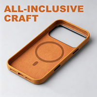 Étui de luxe en cuir de vachette véritable Minibook Laudtec pour iPhone 17 16 15 18 Pro Max avec dos magnétique