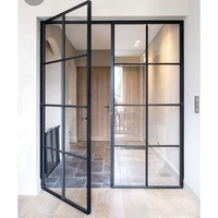 Portes coulissantes doubles à design semi-circulaire, durables, résistantes aux intempéries, avec verre diffuseur de lumière, portes pivotantes à charnières
