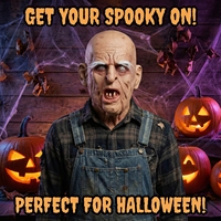 Masque en latex réaliste de zombie vieil homme, grand-père effrayant, rides profondes, dents peu denses, sourcils blancs, drôle, pour Halloween, masque intégral