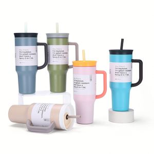 Vaso Térmico Clásico de Acero Inoxidable de 40 oz con Asa y Succión para Viajes y Uso al Aire Libre, Portátil para Bebidas Frías/Calientes - Product Image 3