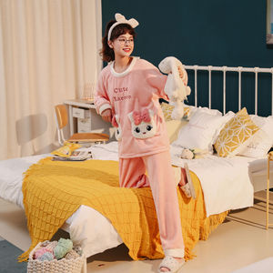 Proveedores al por Mayor de Pijamas de Mujer, Pijamas de Franela con Dibujos Animados <span class=keywords><strong>para</strong></span> Mujer, Conjunto de Invierno - Product Image 5