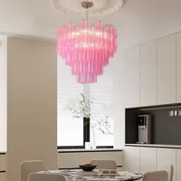 Lustre moderne personnalisé, grande lampe d'intérieur, design floral artistique, décoration, luminaire suspendu en verre pour salon, escalier