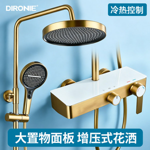 Diron Shower Set <b>Round</b> <b>Brushed</b> Gold Stainless Steel 0.8mpa Corrosion Prevention Bathroom Toilet - Product Image 4