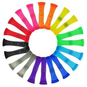 Jouets à presser en maille extensible multicolores, tubes en maille tricotée avec billes - Product Image 5