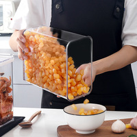 Boîte de rangement plastique hermétique, 3 pièces, haute transparente, hermétique, pour grains de céréales, pâtes Spaghetti, Pot de stockage en plastique avec support