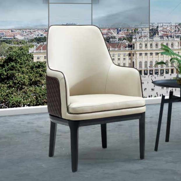 Italian Nordic Black Wood Leather Dining Chair – Ergonomic Adjustable Desk & Computer Chair for Home Office and Dining Room