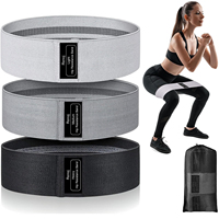 Bandas Elásticas de Ejercicio al por Mayor en Negro, Blanco y Gris, Bandas de Resistencia de Poliéster y Algodón para Cadera y Piernas, para Fitness y Esculpido Corporal