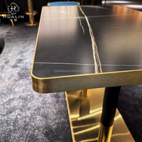 HUALIN Table à manger en acier inoxydable de style moderne pour hôtel, café et restaurant Meubles commerciaux